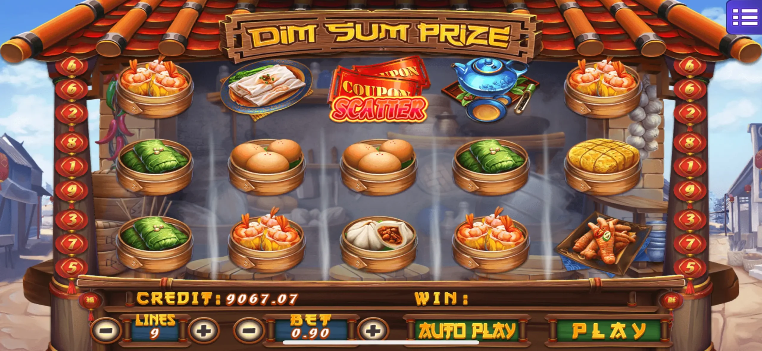 MEGA888 Dim Sun Prize Slot Game Interface
