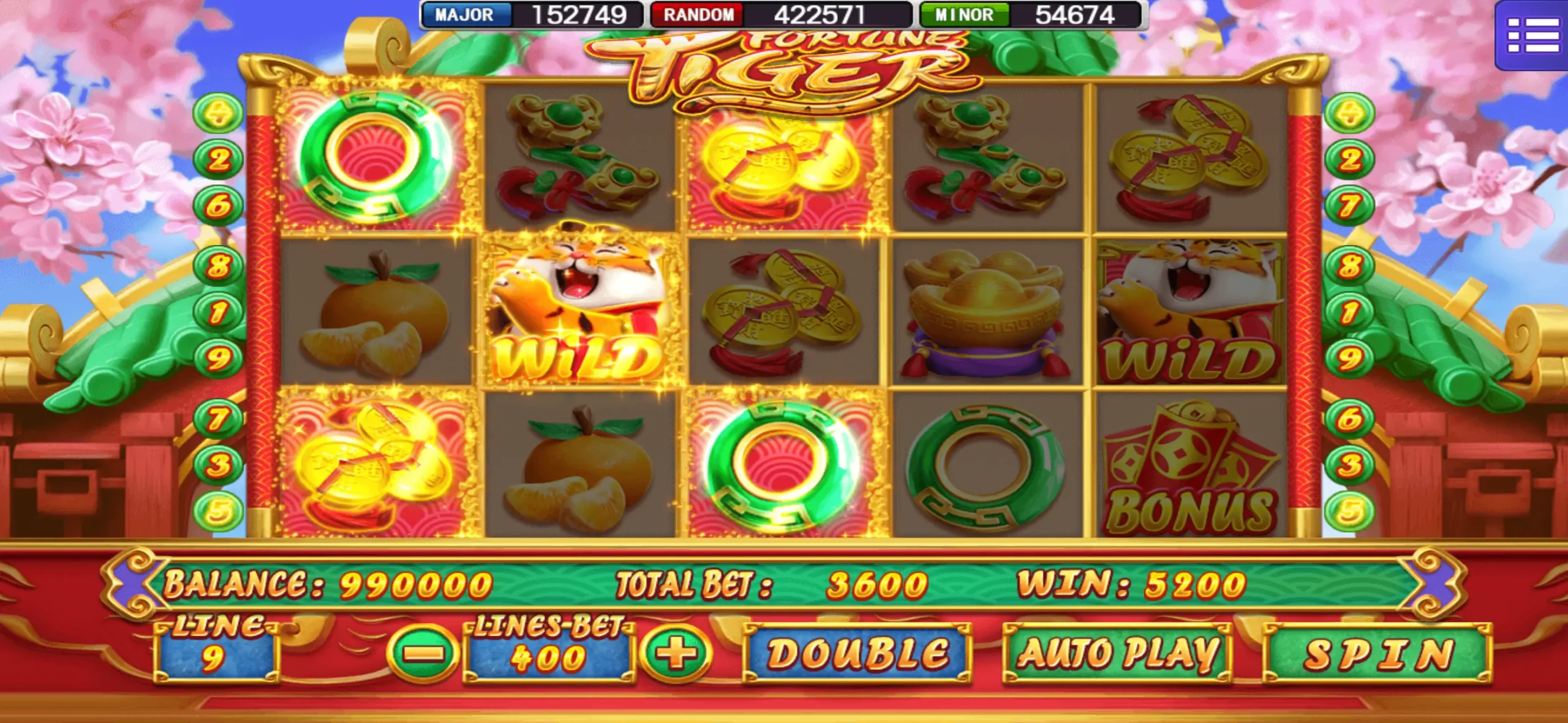 Mega888 Fortune Tiger Gameplay Screenshot